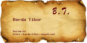 Berda Tibor névjegykártya